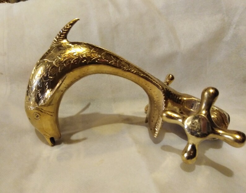 Brass engraved Moroccan Fish design faucet brass bathroom Etsy
