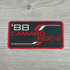1988 Camaro IROC-Z Patch 88 Z28 Iron On Sew On Embroidered Black Red Silver