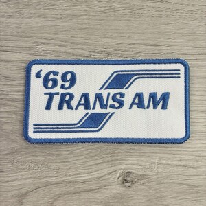 1969 Pontiac Trans Am Patch 69 Iron On Sew On Embroidered White Blue