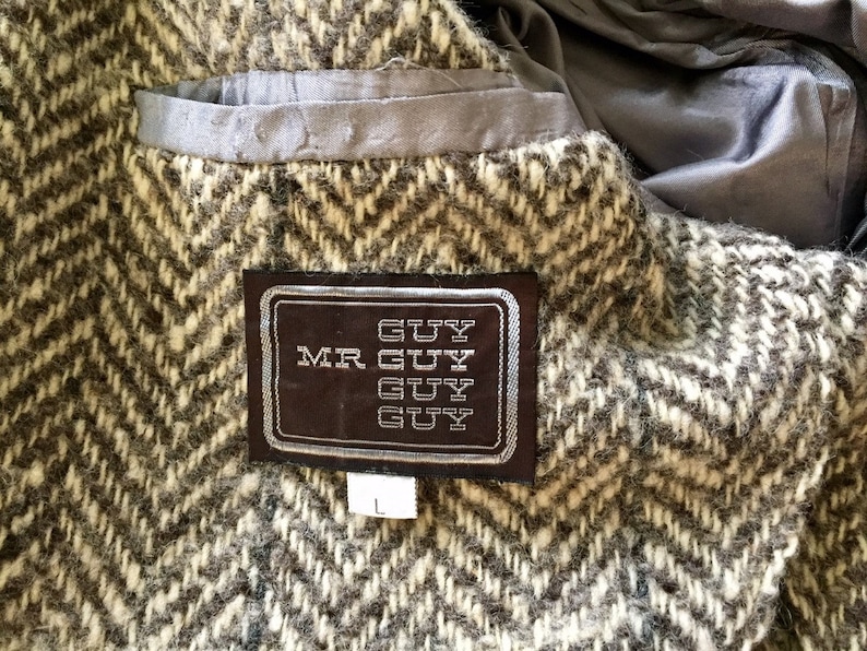 50/% OFF Mr Guy luxury tweed herringbone sport coat 1980/'s L