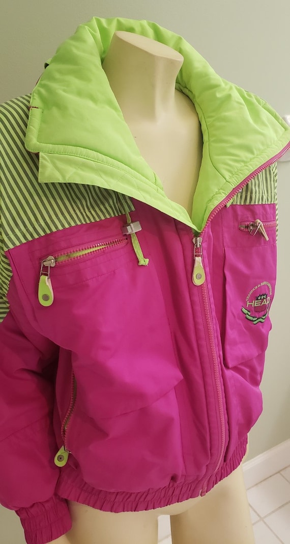 Day Glo multi color women's 1980's lined jacket He