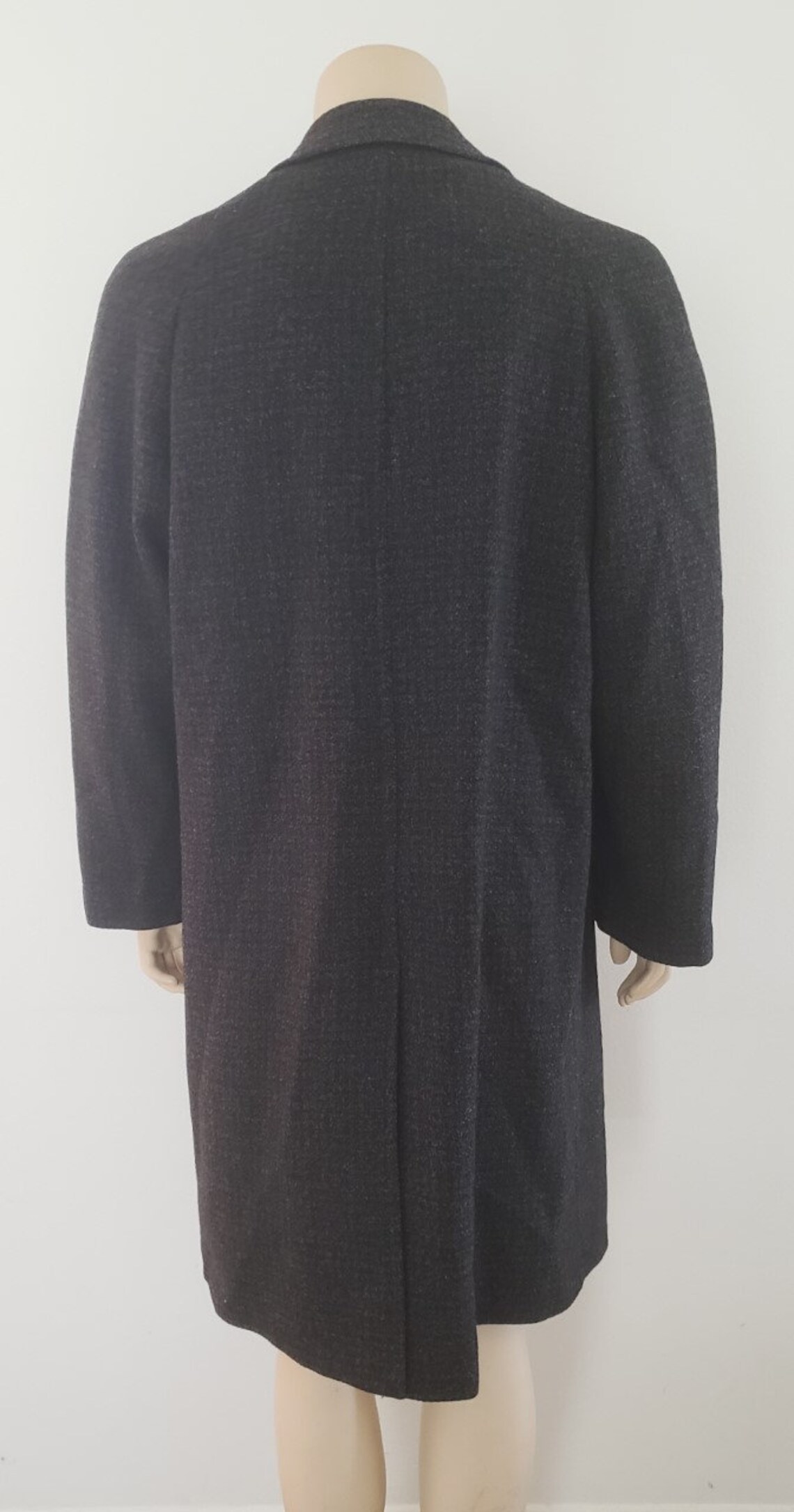 Men's overcoat 1950s M grey tweed trench Scotch | Etsy