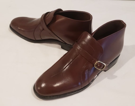 men's brown leather demi boots 1970's 9.5 exc cond