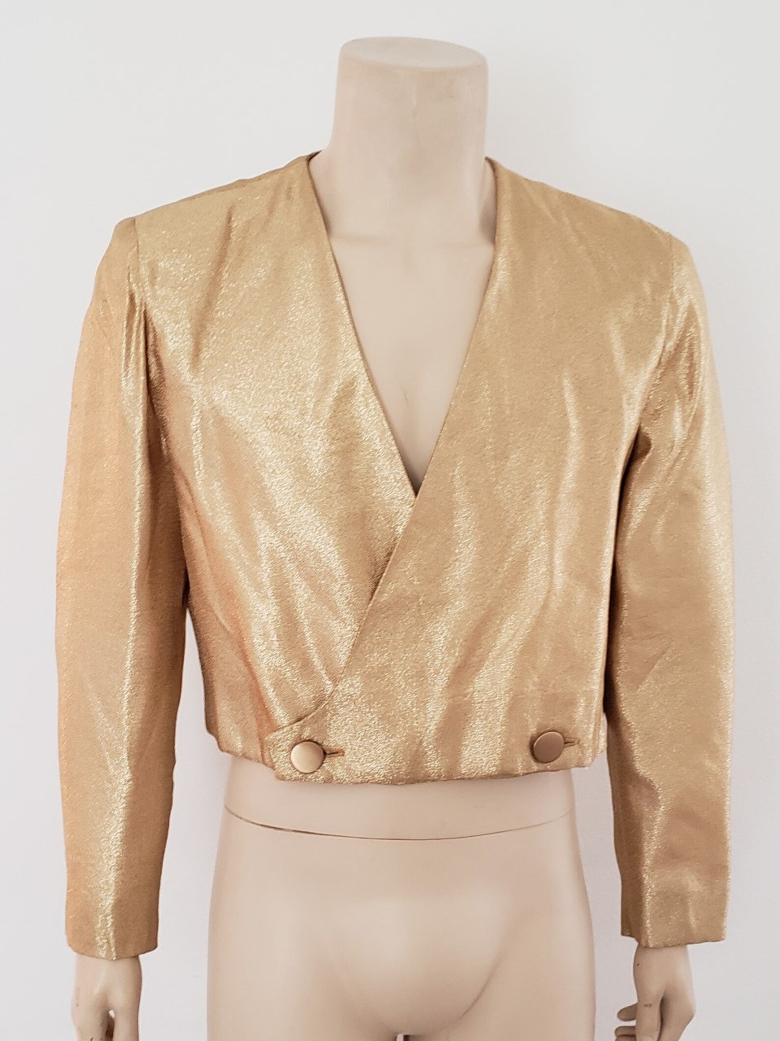 Men's gold jacket M 1960s metallic stage costume Etsy