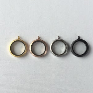 Waterproof 30 mm Floating Charm Locket with Sparkle Face Stainless Steel Floating Locket Pendant
