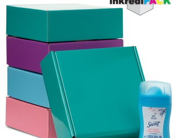 InkrediPack™ Easy Fold Corrugated Glossy Finish Gift Box, Shipping Box and Mailer Boxes - 6"L X 6"W X 2"H - 50 Pack