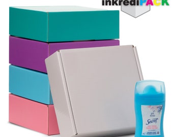 InkrediPack™ Easy Fold Corrugated Glossy Finish Gift Box, Shipping Box and Mailer Boxes - 6"L X 6"W X 2"H - 10 Pack