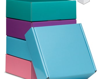 InkrediPack™ Easy Fold Corrugated Glossy Finish Gift Box, Shipping Box and Mailer Boxes - 4"L X 4"W X 2"H - 100 Pack