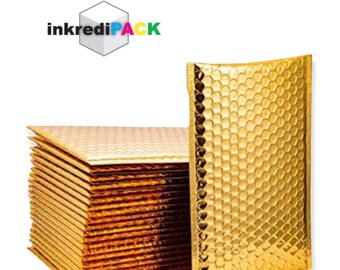 InkrediPack™ 5" X 10" #00 Gold Self Seal Metallic Glamour Bubble Mailers - 40 Pack (Usable size: 5" X 9") (Vaughan, ON Warehouse)