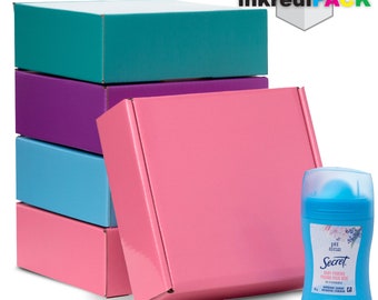 InkrediPack™ Easy Fold Corrugated Glossy Finish Gift Box, Shipping Box and Mailer Boxes - "8L X 8"W X 3"H - 25 Pack