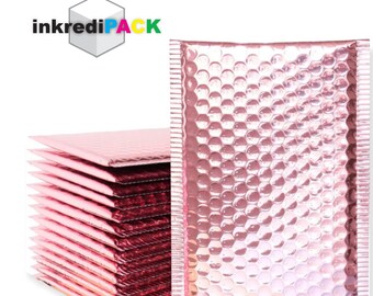 InkrediPack™ 4" X 8" #000 Light Pink Self Seal Metallic Glamour Bubble Mailers - 50 Pack (Usable size: 4" X 7") (Vaughan, ON Warehouse)