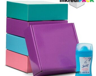 InkrediPack™ Easy Fold Corrugated Glossy Finish Gift Box, Shipping Box and Mailer Boxes - "8L X 8"W X 3"H - 50 Pack