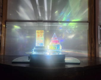 Vidrio dicroico NASA Cristal camaleón OBELISCO Arte óptico Escultura Egipto Ahora sabes que es hora Secretos del Arca robada Libro Oro