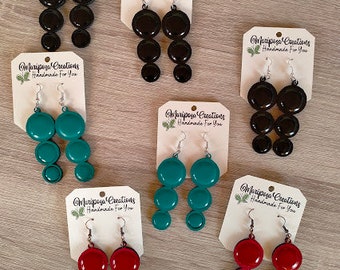 Wooden earrings with circles
