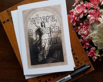 Easter Card - "where is your sting?" - Catholic greeting card - Christian greeting card - Easter, resurrection day