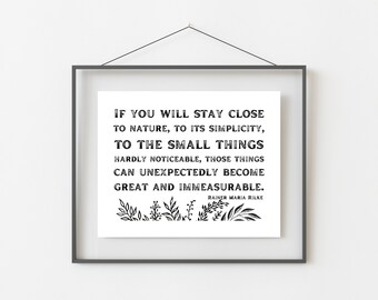Stay Close to Nature Quote Print | Nature Home Decor | Nature Lover Gift | Nature Wall Art | Teacher Gifts | Catholic Decor | Wall Prints