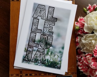 Easter Card - "alleluia" - Catholic greeting card - Christian greeting card - Easter, resurrection day