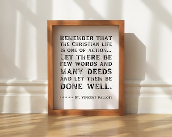 The Christian Life Quote Print | Catholic Home Decor | Teacher Gift | Catholic Social Justice Print | Social Worker Gift | Catholic Wall Art