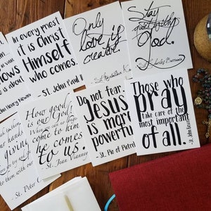 Priest Saints Notecard Set | Blank Notecards | Priest Gift | Gift for Pastor | Ordination Gift | Father&#39;s Day Gift for Priest | Saint Quotes