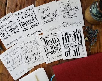 Priest Saints Notecard Set | Blank Notecards | Priest Gift | Gift for Pastor | Ordination Gift | Father's Day Gift for Priest | Saint Quotes