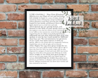 The Visitation | Gospel Print Digital Download | Scripture Printable | Scripture Wall Art | Religious Decor | Christian Graduation Gift