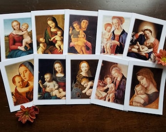 Madonna & Child Blank Note Cards | Blank Card Set | Mother's Day Gift | Religious Art Cards | Teacher Appreciation | Catholic greeting cards