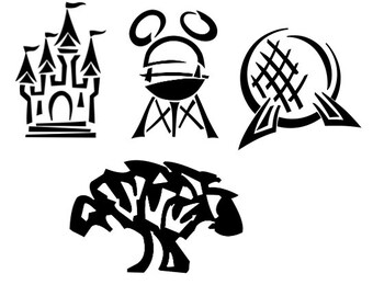 4 lands at disney symbols magic kingdom, epcot, animal kingdom, hollywood studios 4 lands at disney symbols magic kingdom, epcot, animal kingdom, hollywood studios