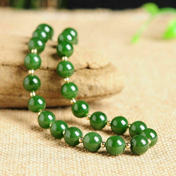 Jade bead cheap necklace