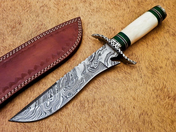 Custom Hand Made Damascus Steel Beautiful Dagger Knife with