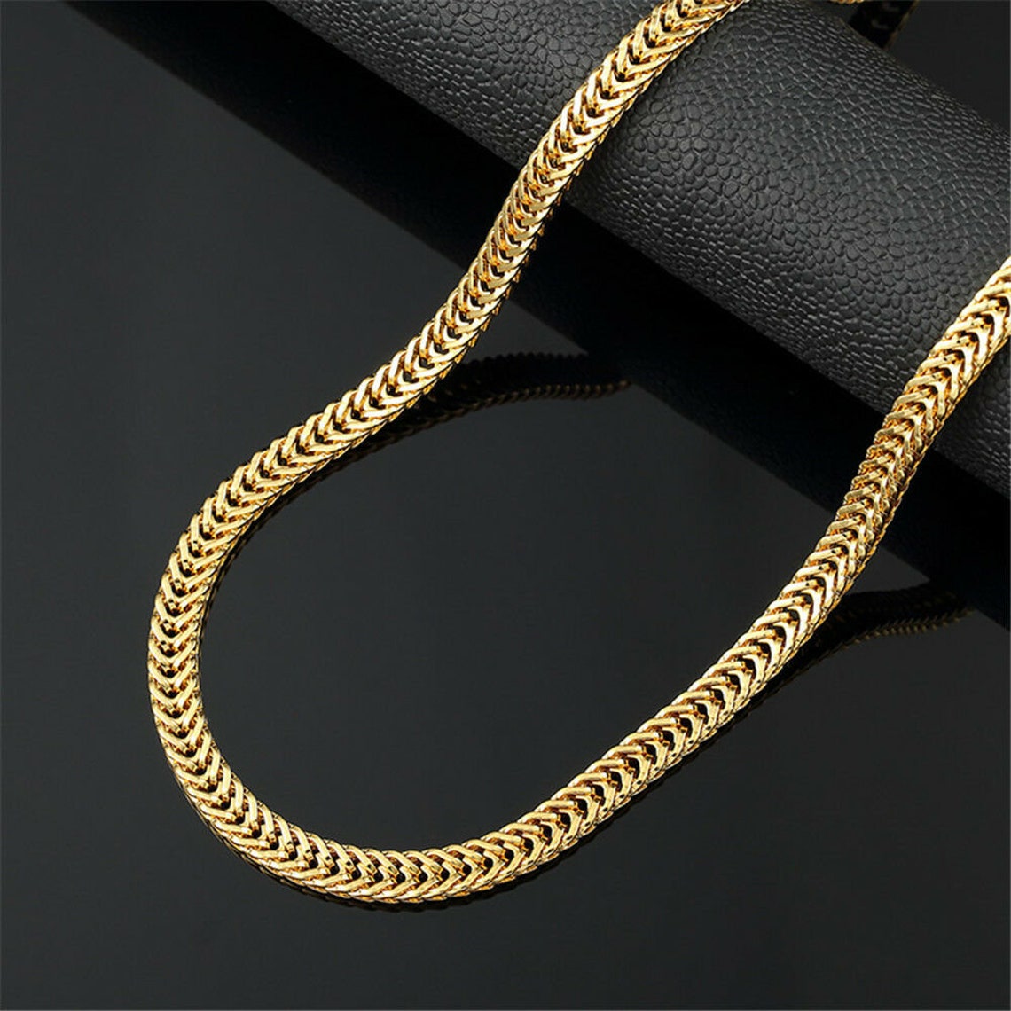 814 6mm 20 inch 37 Grams Herringbone 18 Carat Gold plated Etsy