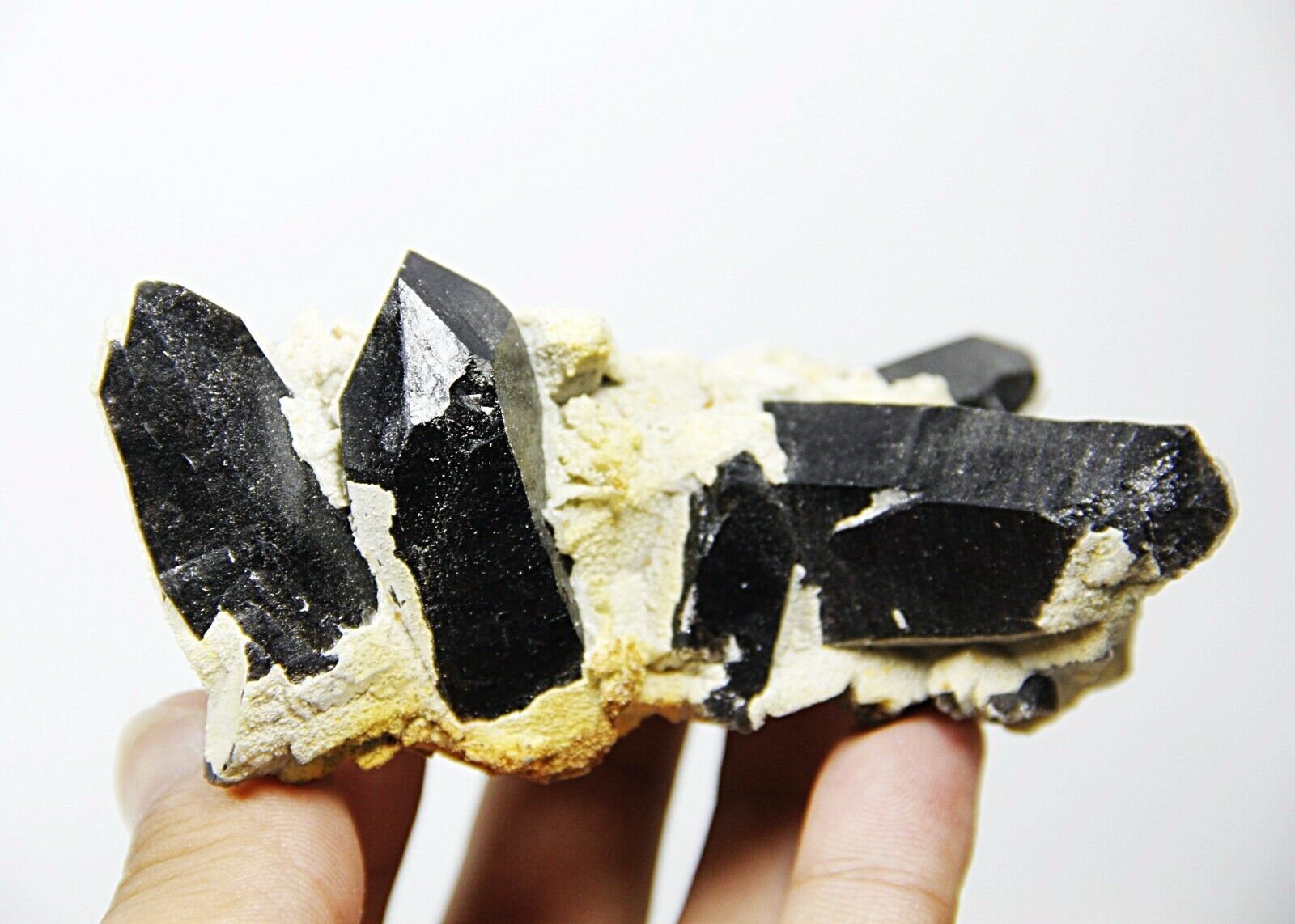 239 Black quartz crystal cluster in a mineral matrix weighs Etsy Polska