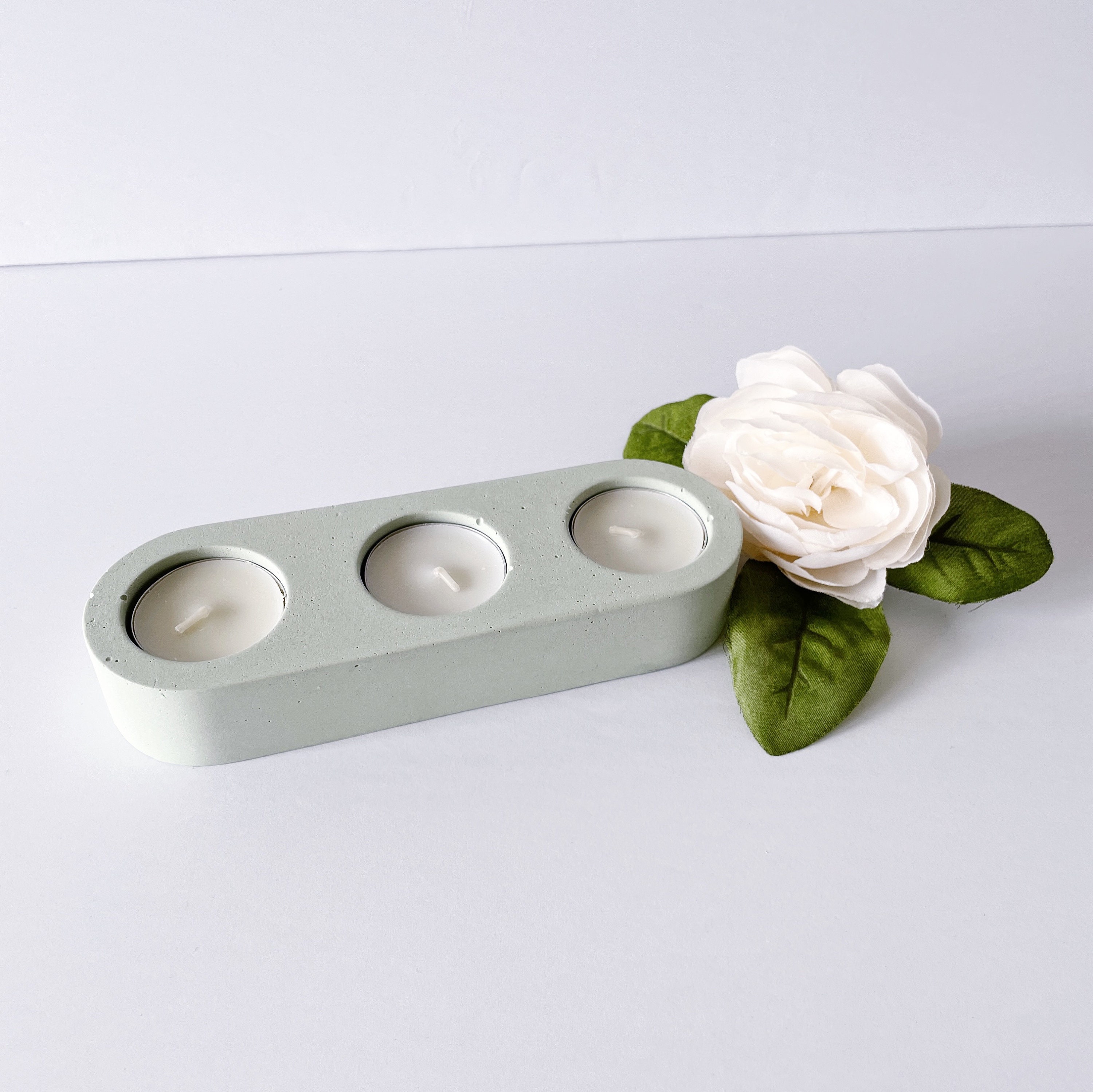 Mint Green Triple Tea Light Holder Candle Holder Tea Light Etsy