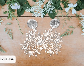 Handmade white floral aesthetic dangle earrings