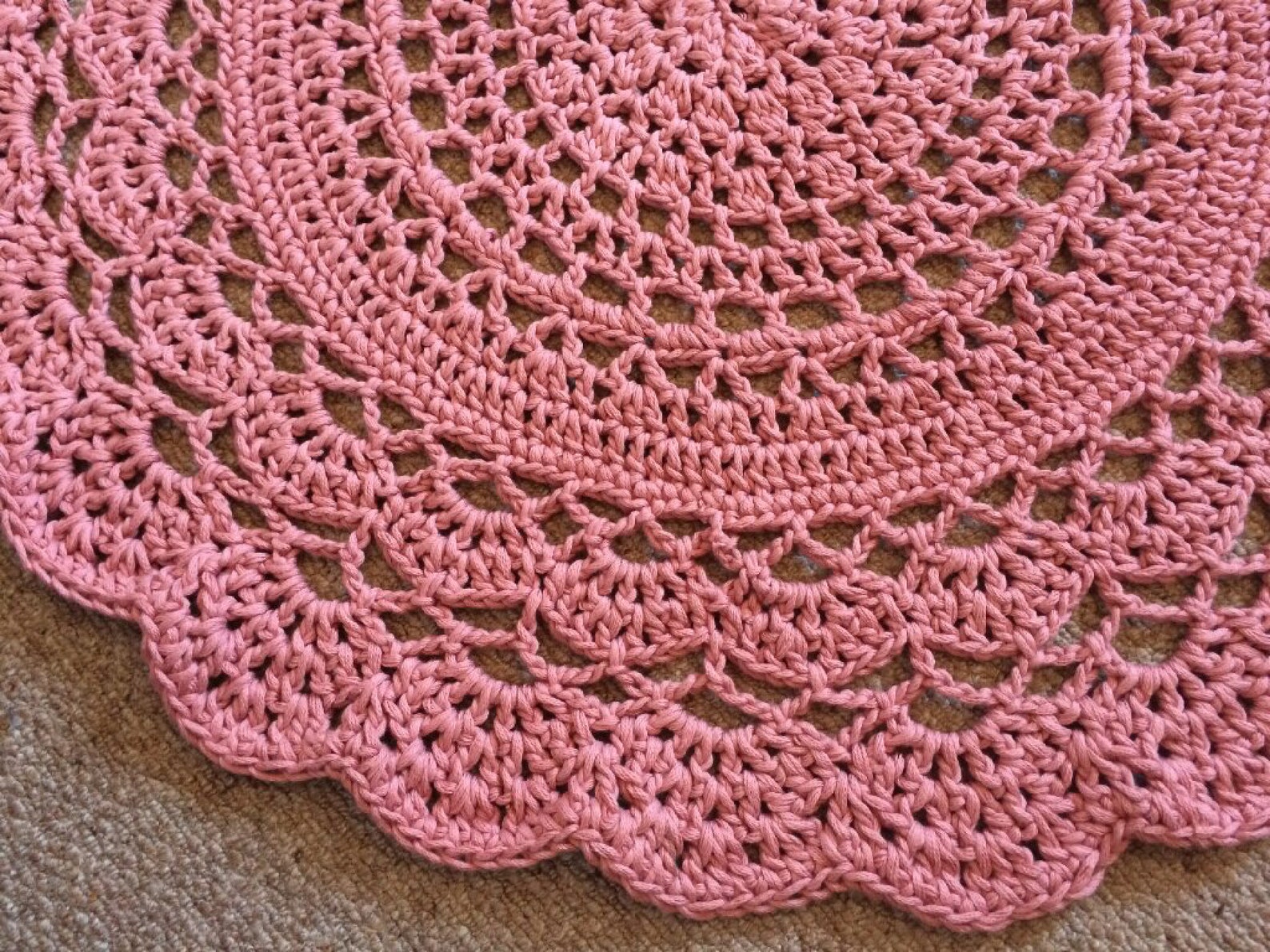 Decorative Handmade crochet round rug for a girls nursery or Etsy