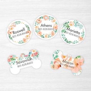 Georgia Peach Flower Collection - Personalized Pet Tags, Dog Tags for Dogs, Cat Tags