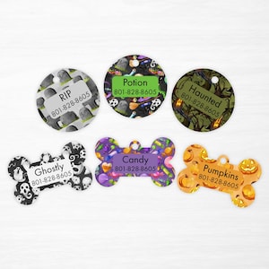Ghostly Halloween, Dog Tag, Cat Tag, Personalized