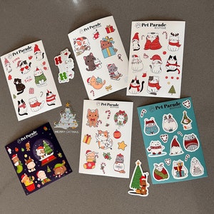 Autocollants de chien / chat de Noël