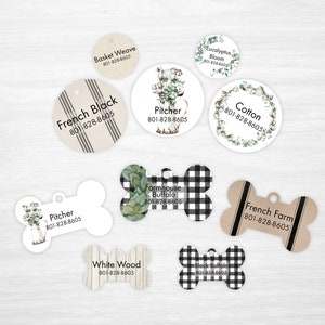 Farmhouse Collection 1 - Personalized Pet Tags, Dog Tags for Dogs, Cat Tags