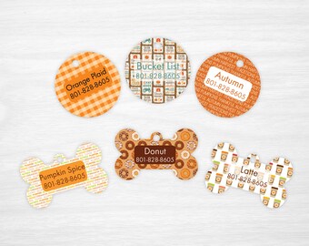 Pumpkin Spice Dog Tags, Cat Tags