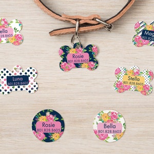 Floral Watercolor Collection - Personalized Pet Tags, Dog Tags for Dogs, Cat Tags