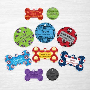Avengers Symbols Collection - Personalized Pet Tags, Dog Tags for Dogs, Cat Tags