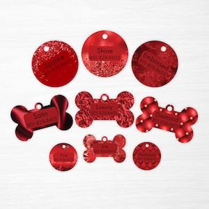 Luxury Red Collection - Personalisierte Haustieranhänger, Hundeanhänger für Hunde, Katzenanhänger