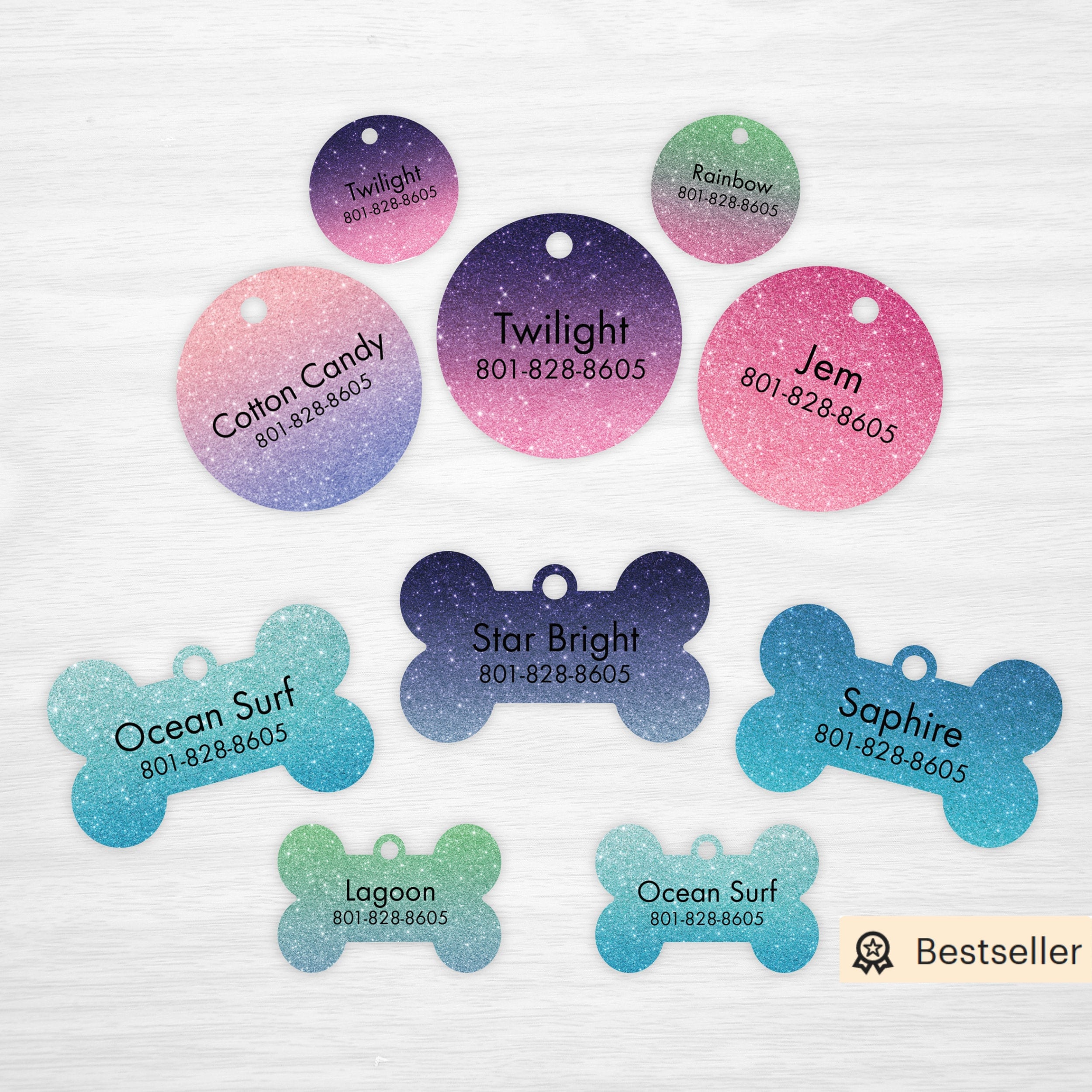 Ombre Glitter Collection - Personalized Pet Tags, Dog Tags for Dogs, …