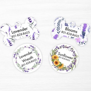 Lavender Blooms, Dog Tag, Cat Tag, Personalized