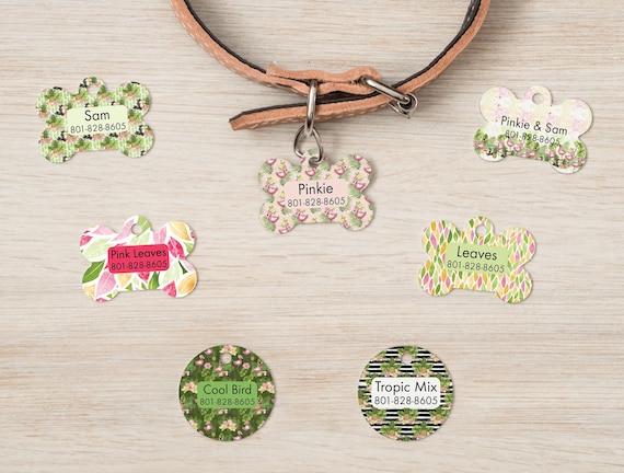 Etichette Ricamate Con Nome Del Cane Con Fiori Personalizzati - Foto 6