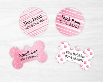 Pink Watercolors - Personalized Pet Tags, Dog Tags for Dogs, Cat Tags