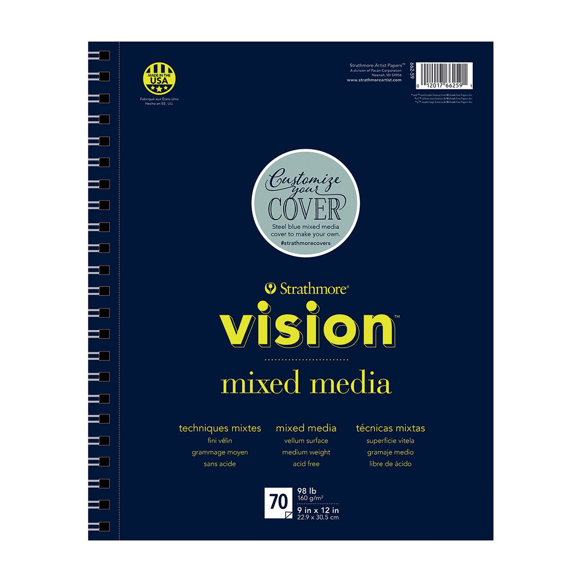 Strathmore Vision Mixed Media Pad, 9 x 12 Inches, 98 lb, 70 Sheets