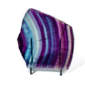 Fluorite Slab - Banded Fluorite - Blue - Green - Purple - Raw Gemstone