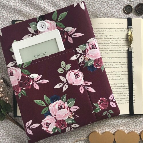 Mustard Folkwood Book Sleeve / With Button Closure / Padded / Etsy