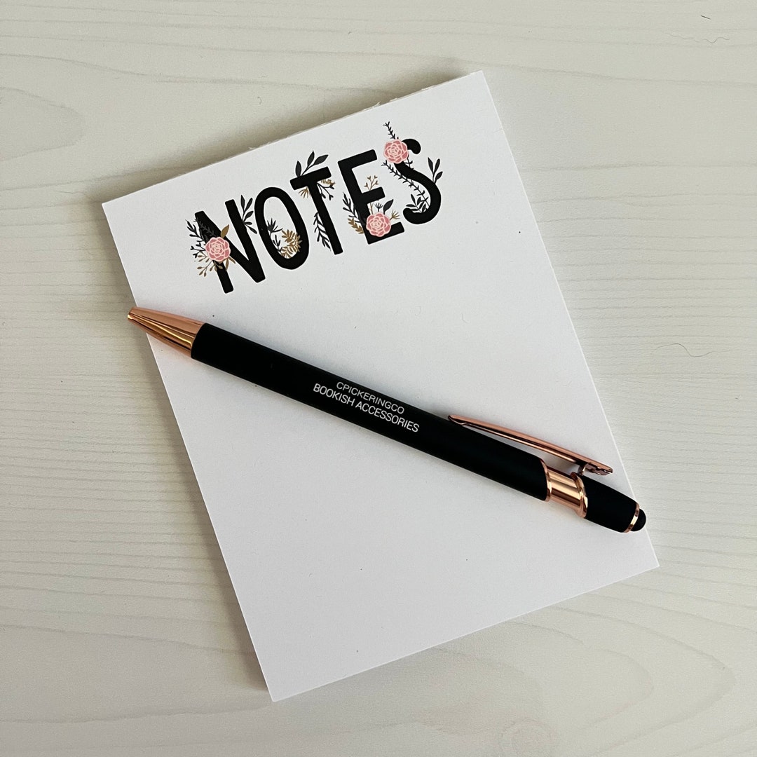 Floral Notes Notepad and Pen Set Etsy